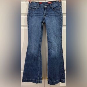 Express Jeans Women 4 R Flare Low Rise Dark Wash Stretch Eva Fit Trouser